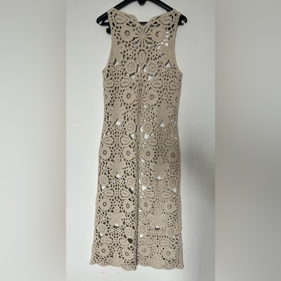MANGO Elegant Crochet Lace Dress in Cream - Picture 9 of 10